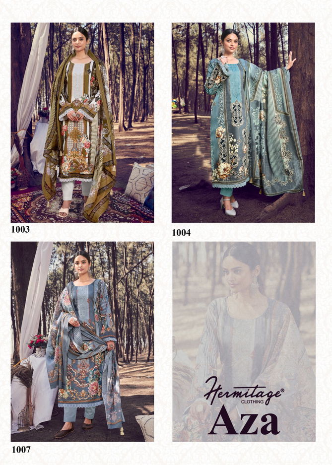 AZA Hermitage 1001-1007 Wholesale Pakistani Dress Material Catalog